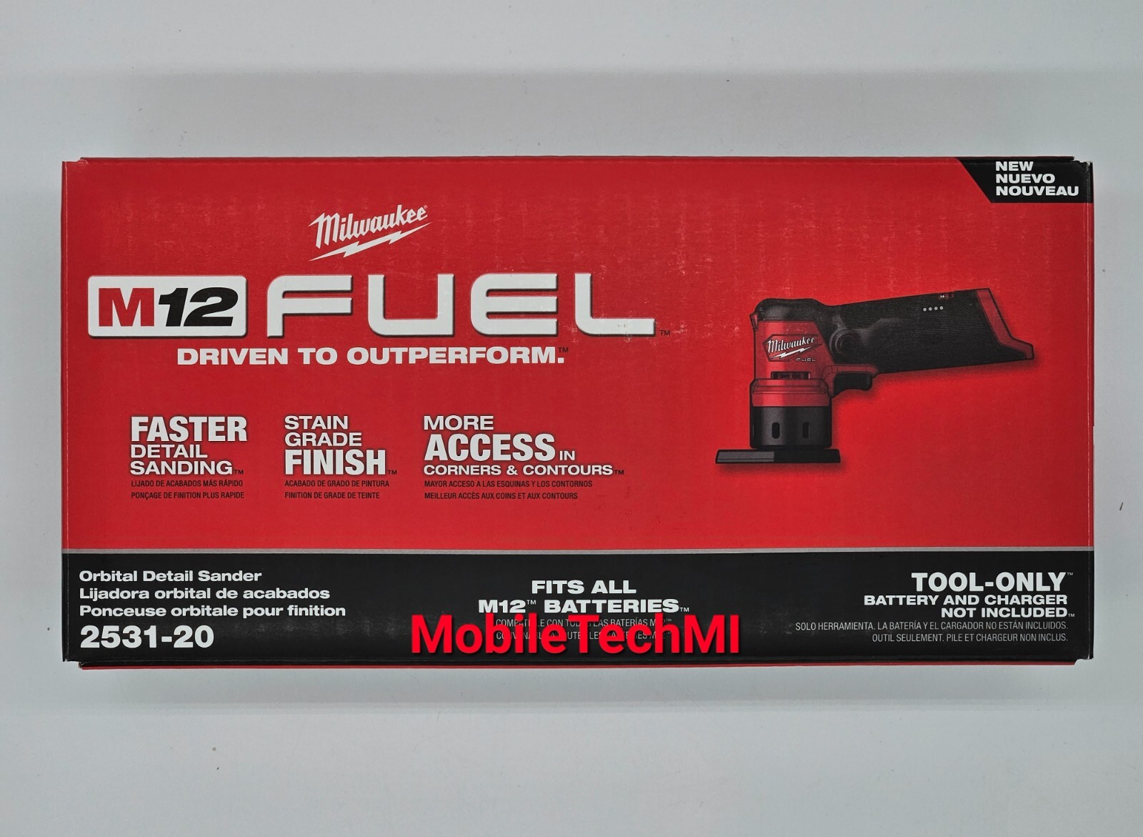 Milwaukee M12 FUEL 2531-20 Orbital Detail Sander Brushless Cordless - SEALED
