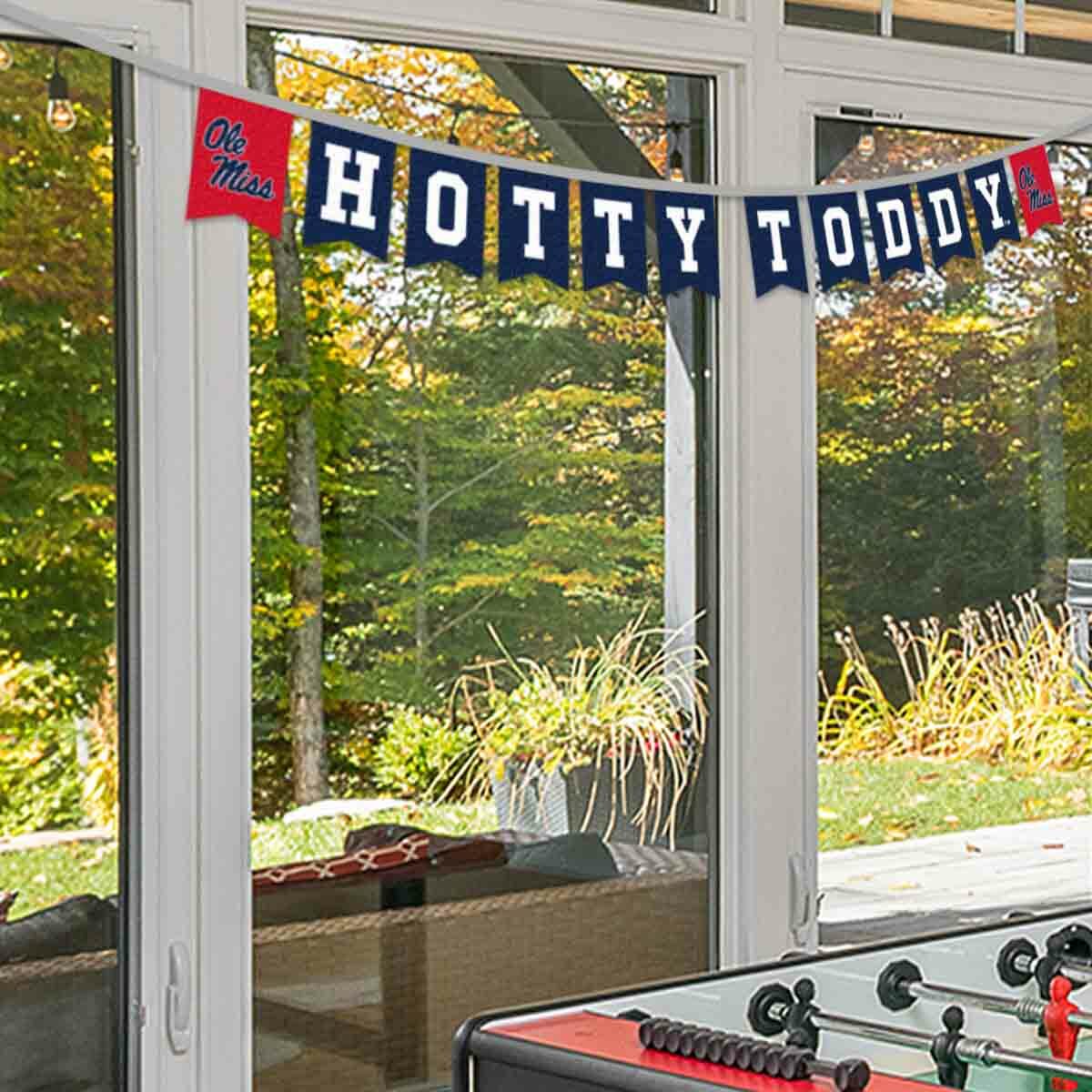 Ole Miss Banner Flags On A String