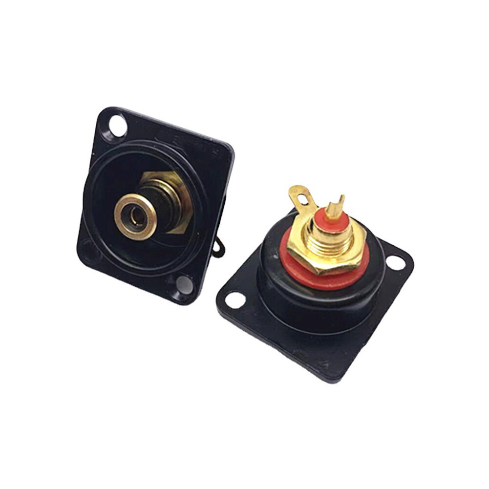 2pcs Black Female RCA Panel Mount Socket Connector Base Plate Welding Base