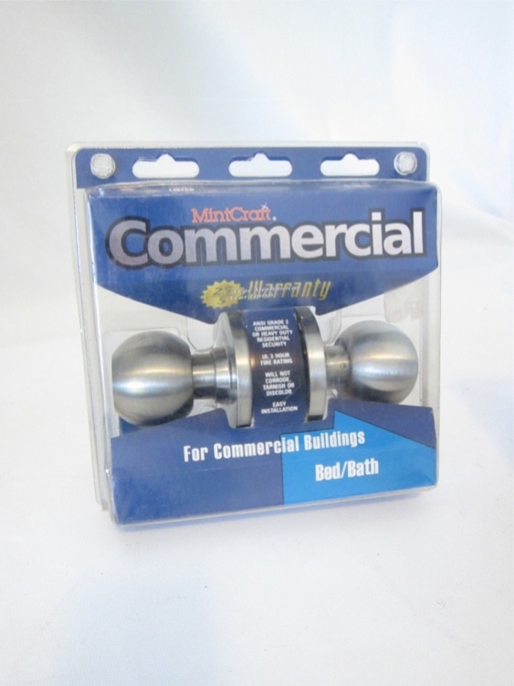 New Mintcraft Commercial Bed/Bath Lock Set Satin Stainless C361B 2 3/4" Backset