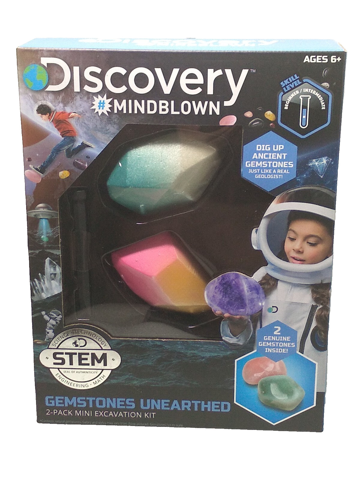Discovery Mindblown ~Gemstones Unearthed ~2 Pack Mini Excavation Kit ~Ages: 6+
