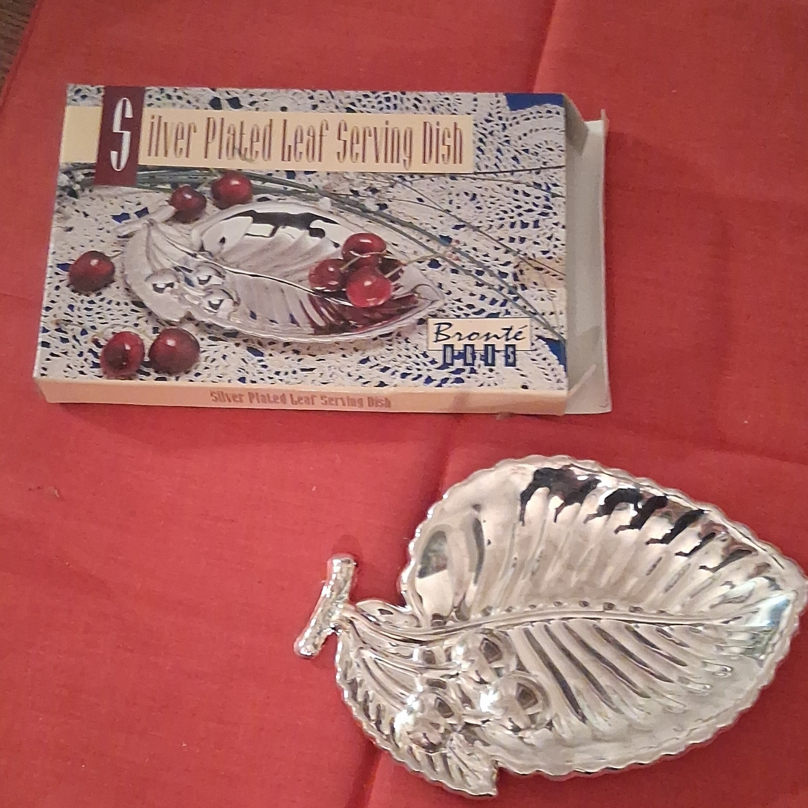Bronte Silver Plated Leaf Serving Dish with Box