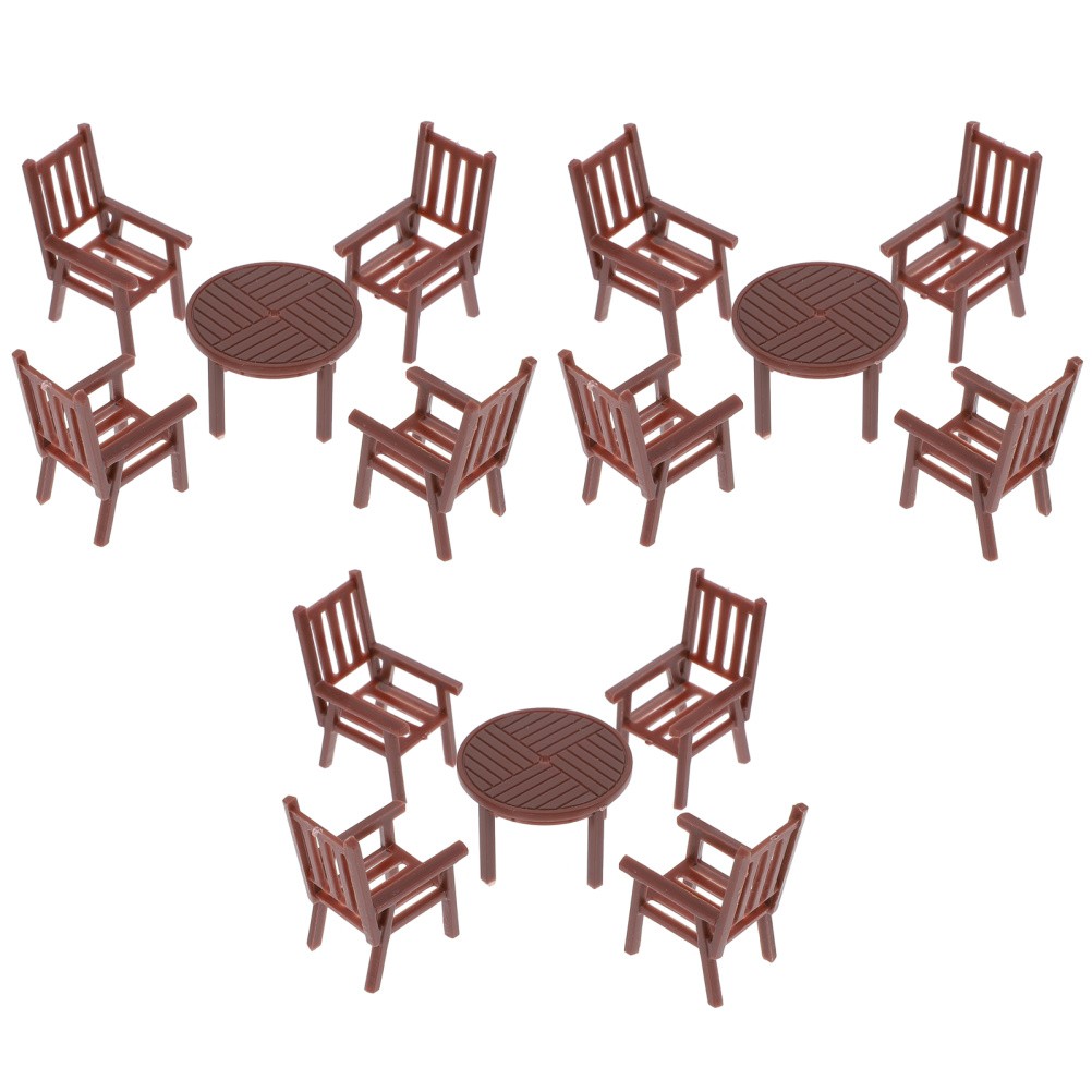 4 Sets Mini Table Chair Set Plastic Playhouse Decor Children Plaything Accessory