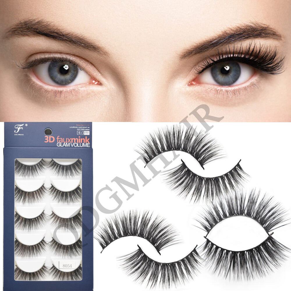 False Mink Eyelashes 3D Natural Look Long Thick Full Volume Fake Lashes 5 Pairs