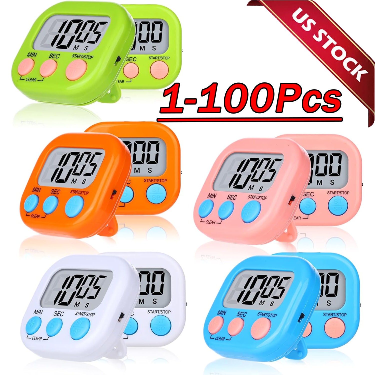 Large LCD Digital Kitchen Cooking Timer Count Down Up Clock Loud Alarm Magnetic