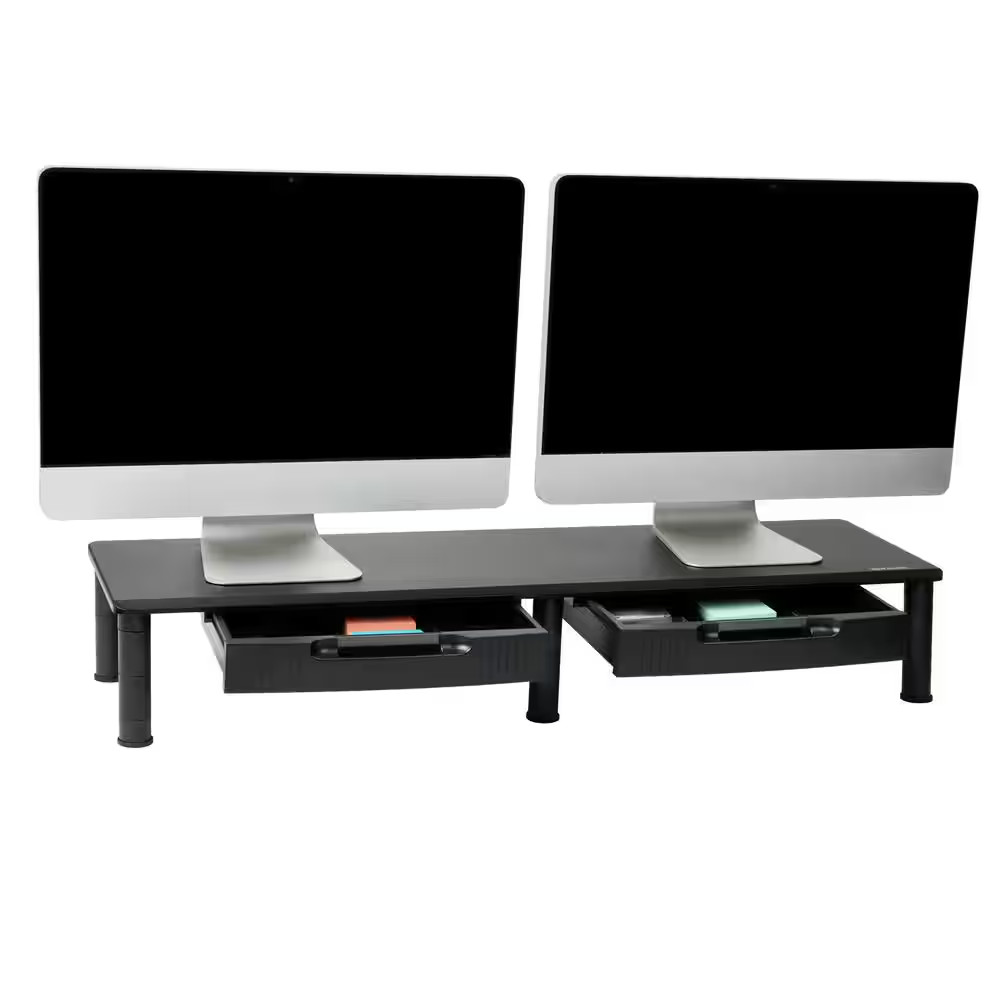 38.5 In. L X 11 In. W X 2.55-6.5 In. H Dual Monitor Stand Height Adjustable Desk