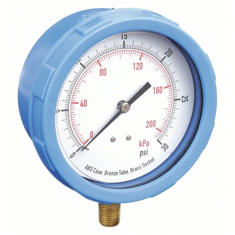 Box of 50 Industrial Pressure Gauge, 4 in Dial, 1/4 in NPT Male 4EFG2