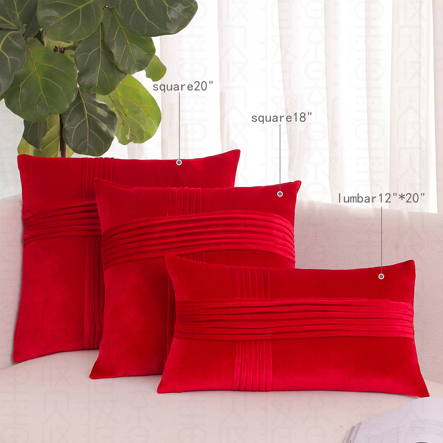 2 PACK Throw Pillow Covers Sofa Decor Velvet Cushion Cases Premium Cushion Cover