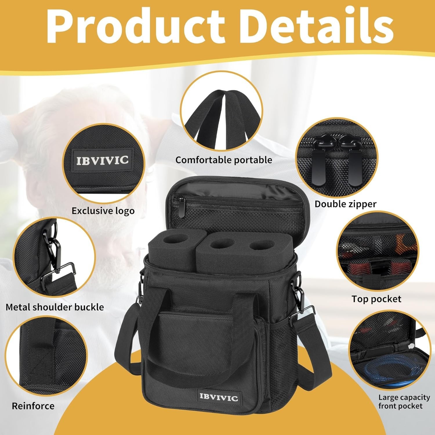 Wireless Microphone Case with Foam - Black/.