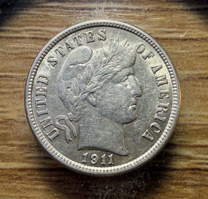 1911-P Barber Dime - Actual Silver Coin Shown - Free Shipping & Tracking INV719