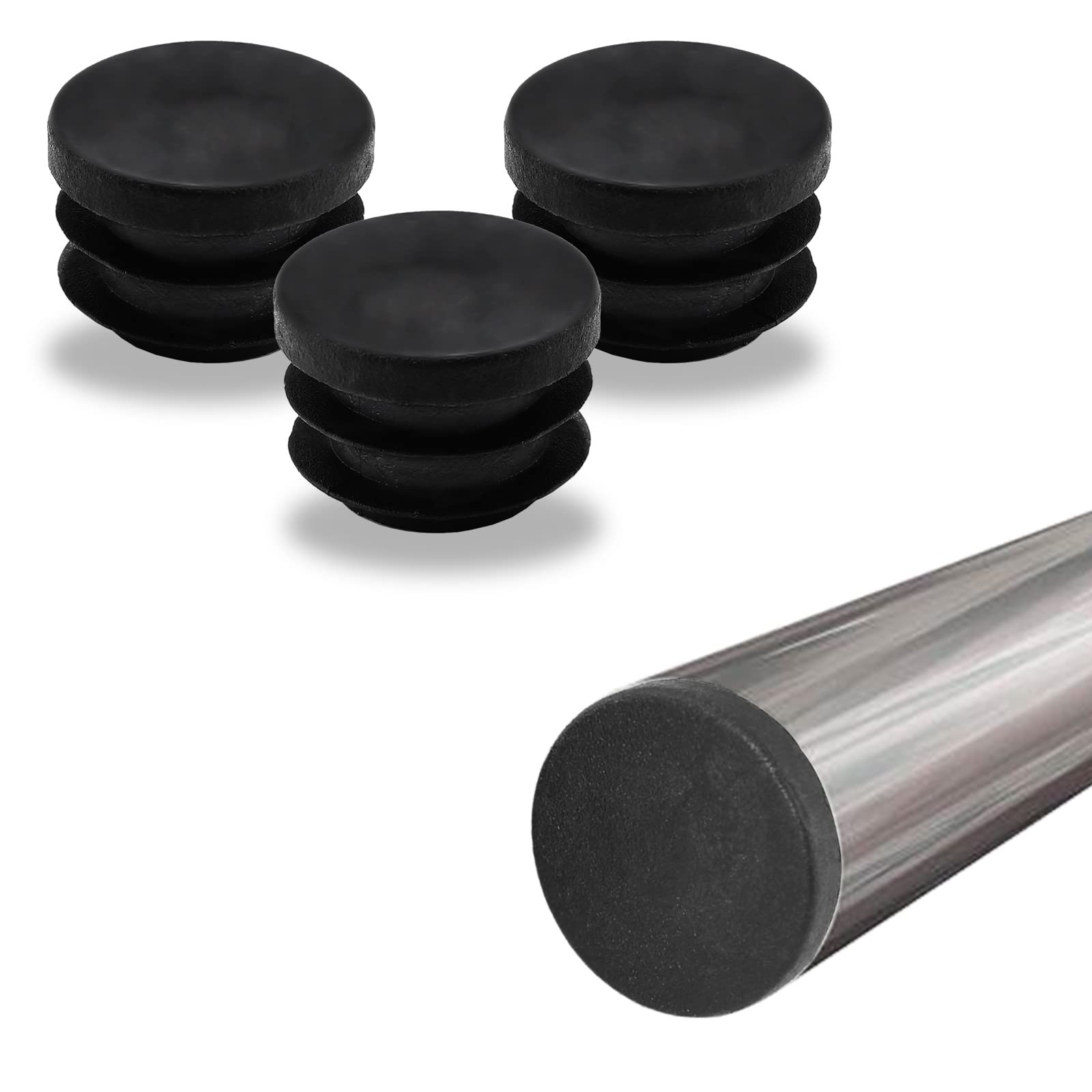 Biaungdo 12 Pcs 3/4 inch Round Plastic Hole Plug, Black, 19mm(3/4"), Black