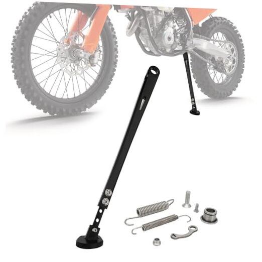 Dirt Bike Kickstand CNC 3-Level Adjustable Motorcycle Side Kick Stand black