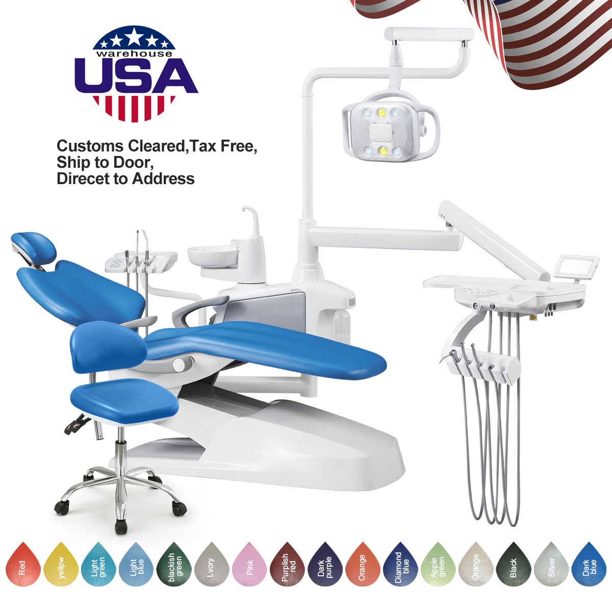 Dental Chair Unit Computer Controlled DC Motor /Dental Delivery Unit System Cart