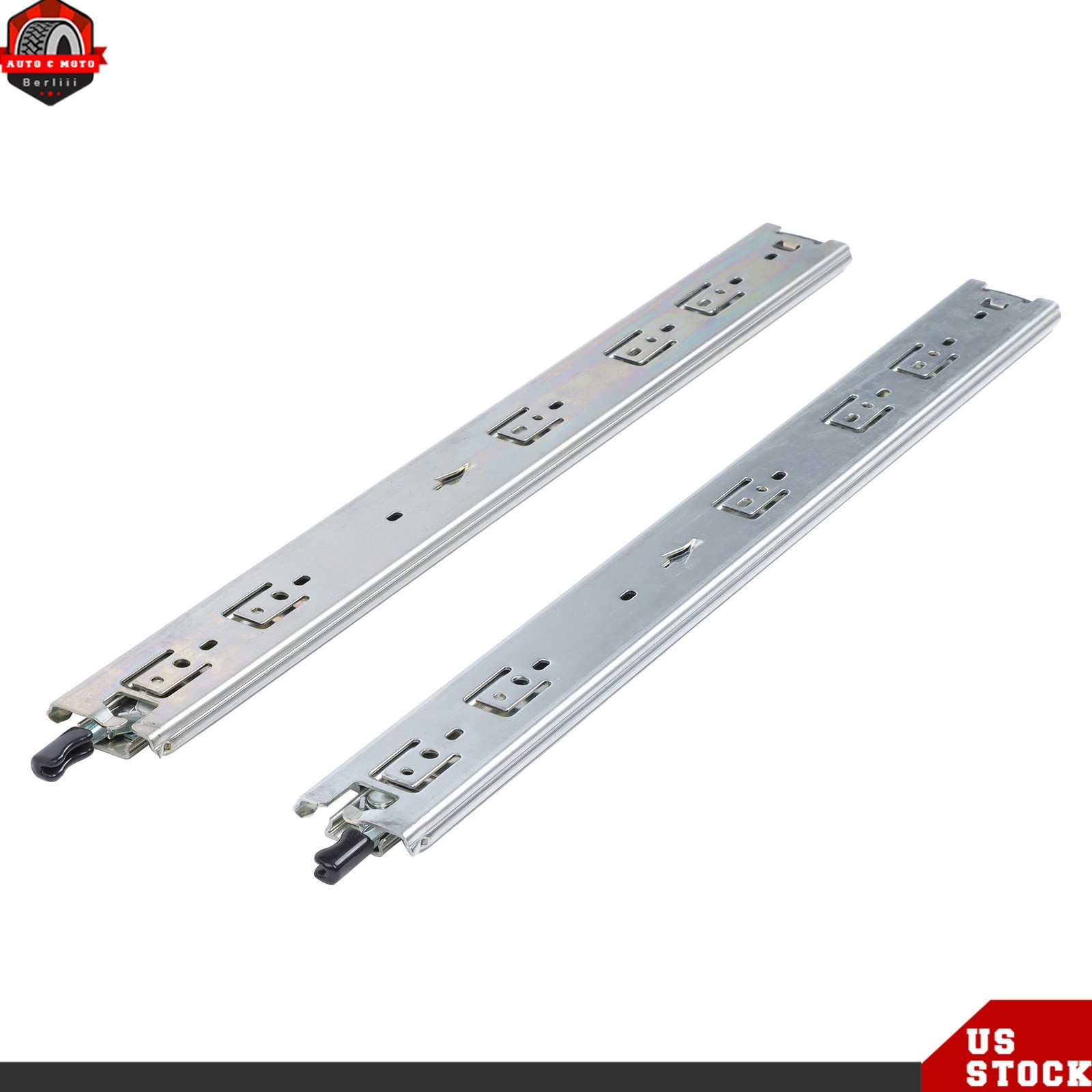 1 Pair 22 Inch Locking Drawer Slides Full Extension & Lock 150 lb Load Capacity