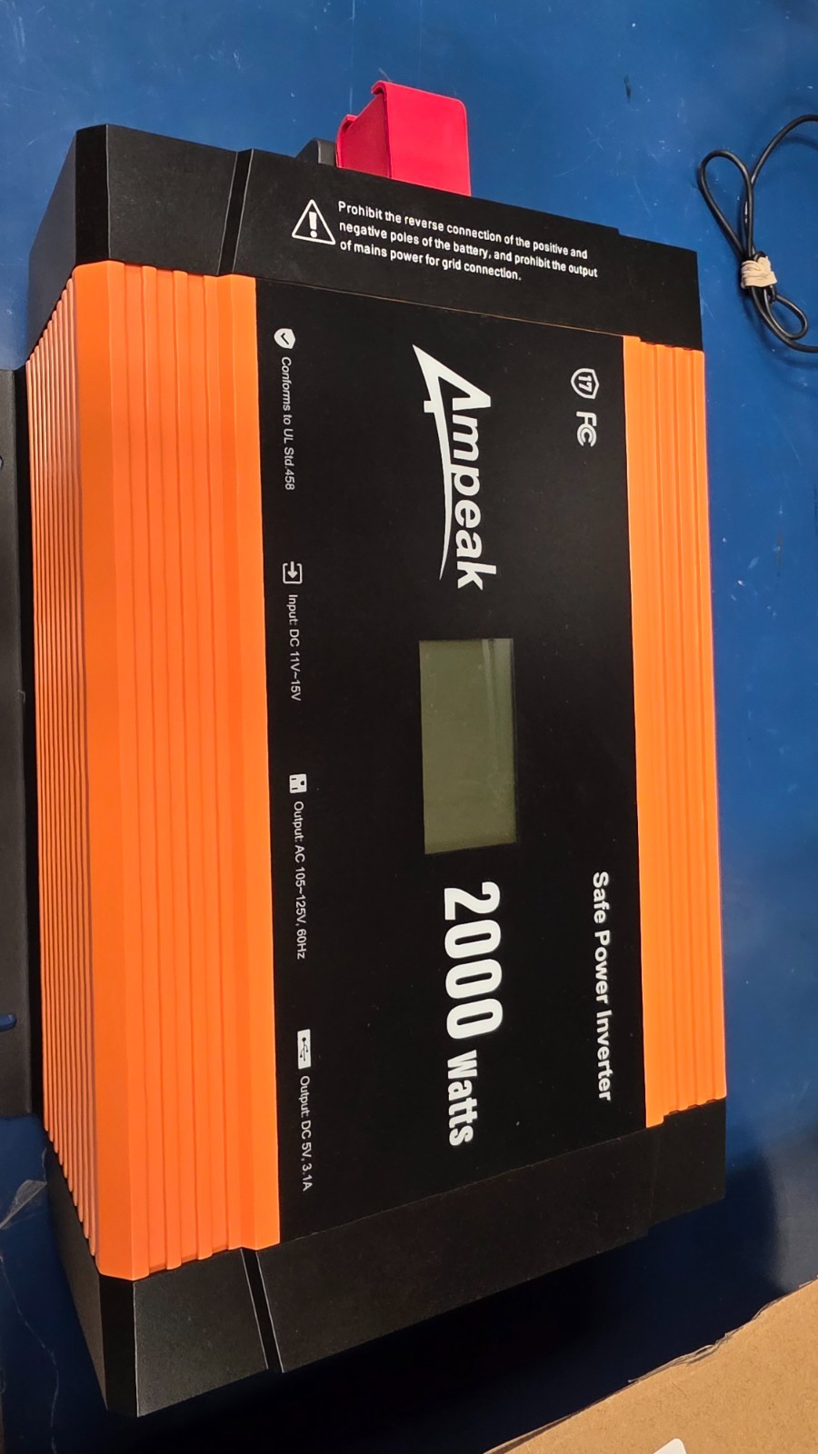Ampeak 2000W Pure Sine Wave Inverter 12V DC to 120V