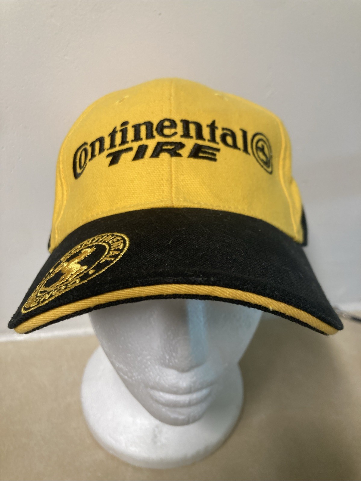 Continental Tire Baseball Cap Embroidered Yellow Black Adjustable Racing Cars