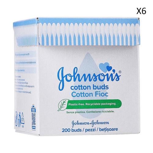Johnson & Johnson Cotton Buds 200 Buds 6 Pack New In Box