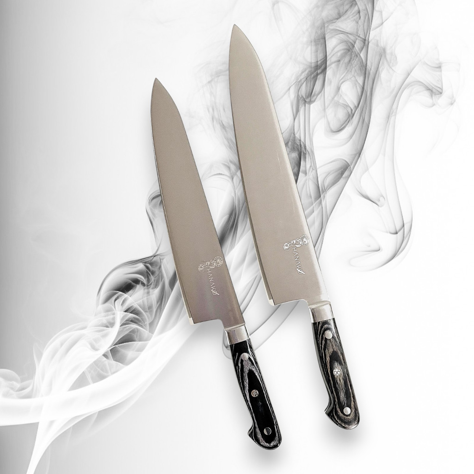 Chef Knife Set 10.5 & 12 inch German Steel Pakkawood Handle Kitchen Cutlery