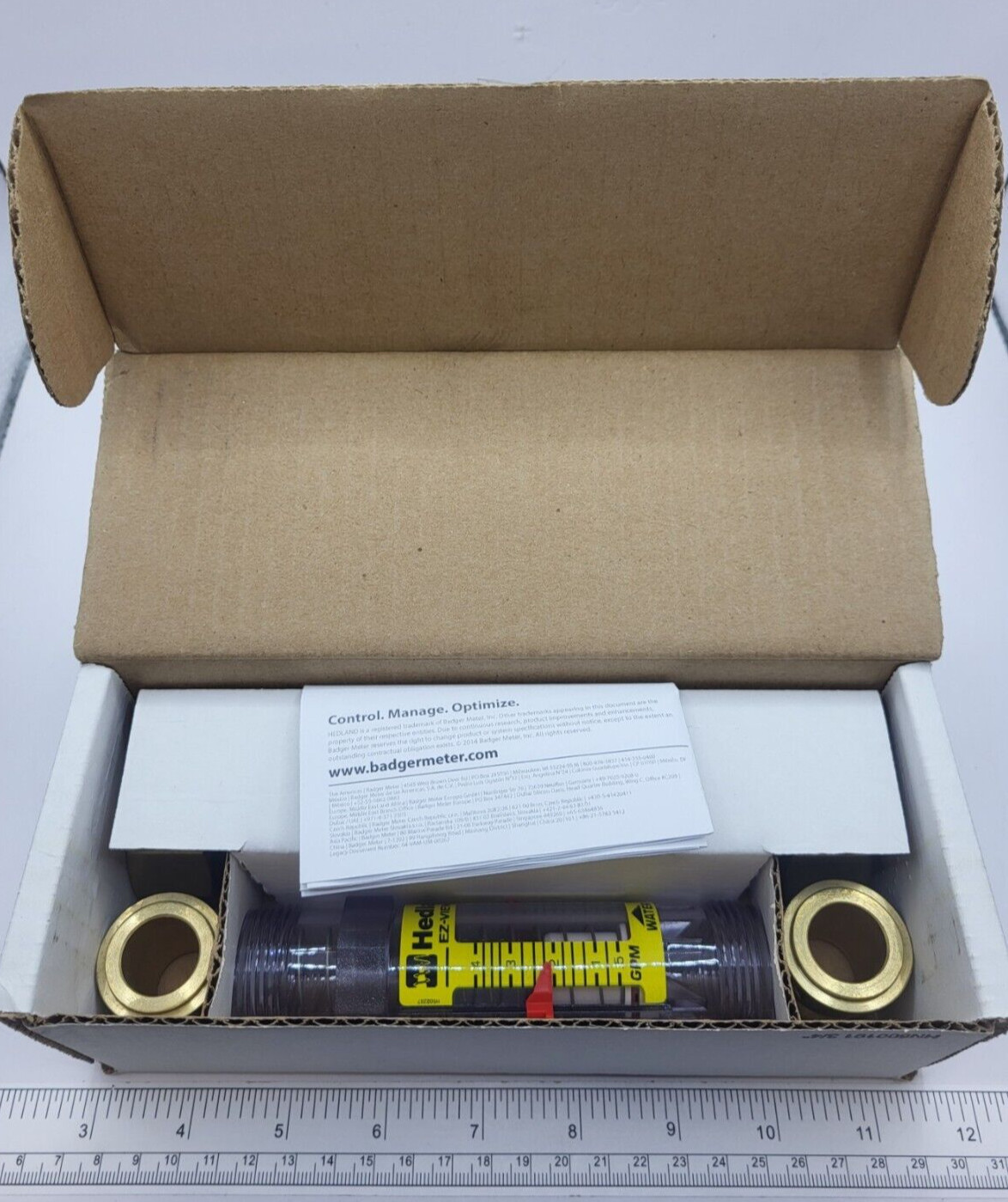 Hedland H625-004-R EZ VIEW FLOWMETER, 3/4 NPT MALE .5-4 GPM, H20, 0224E