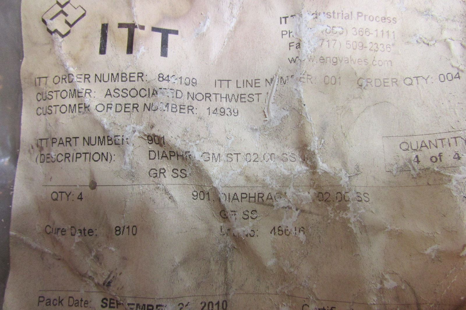 ITT Engineered Valves 901 Diaphragm ST 02.00 SS GR SS 2'' New