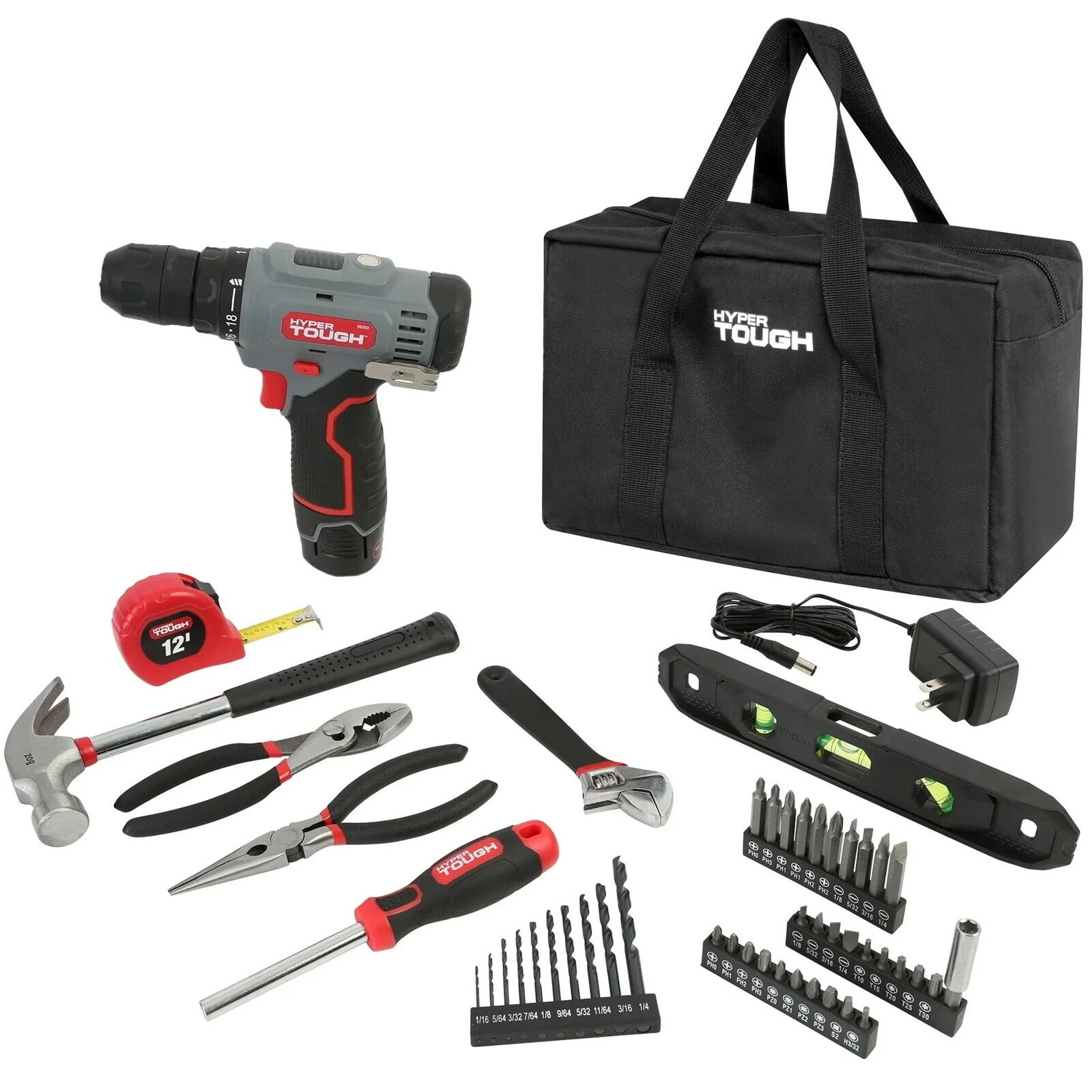 Hyper Tough 12V Max Cordless 3/8" Drill Driver 50-Piece Kit with 1.5Ah Battery™
