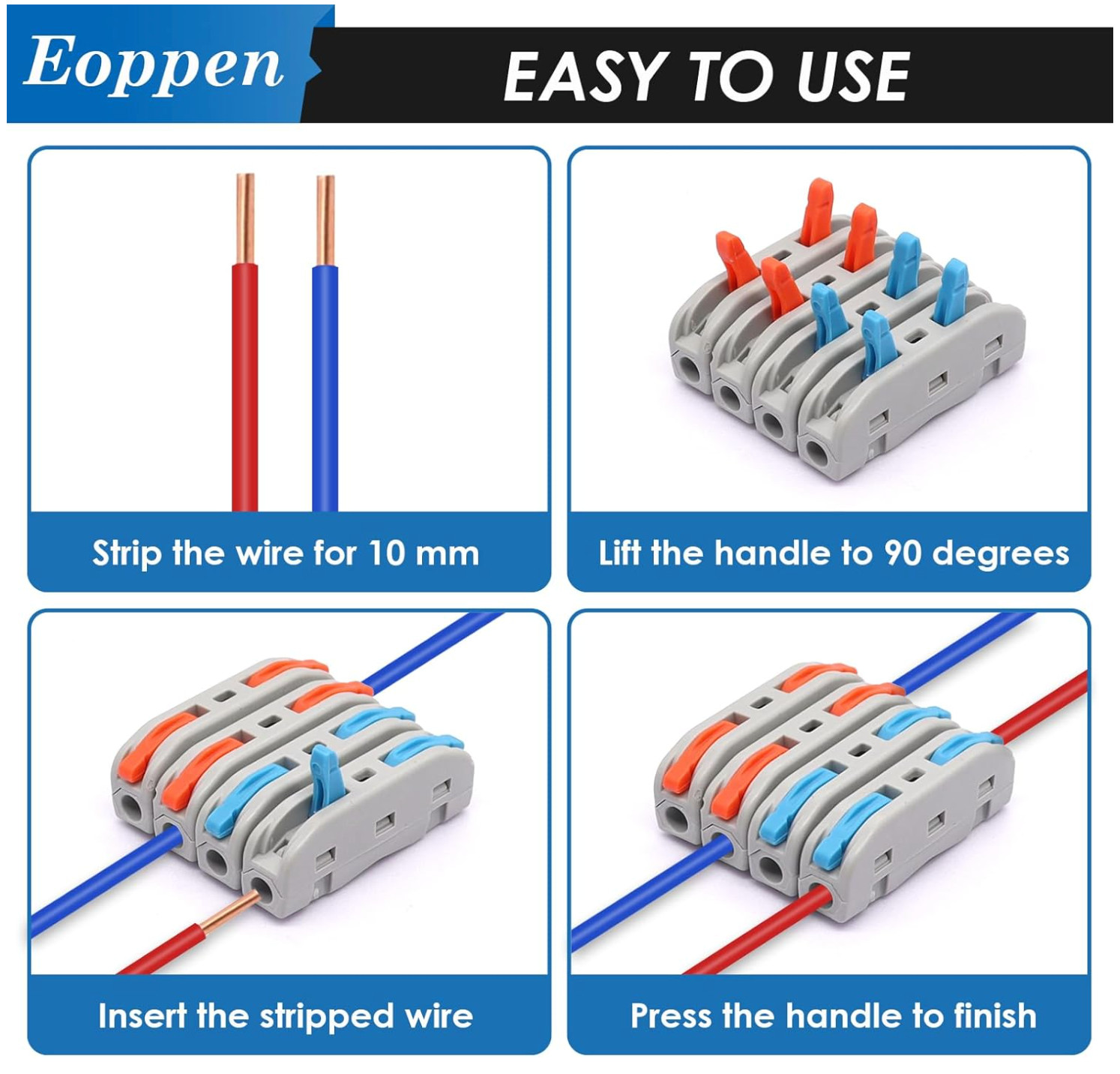 60PCS Lever Wire Connectors AWG28-12, Quick Connect Electrical Splicing Kit for