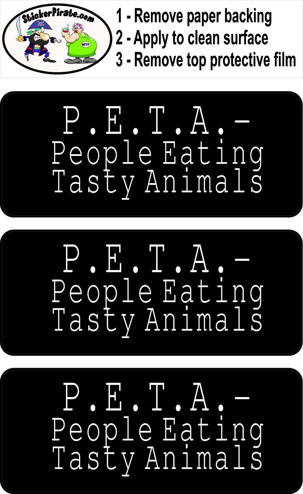 3 - P.E.T.A. Hard Hat Biker Helmet Sticker Bs451 3