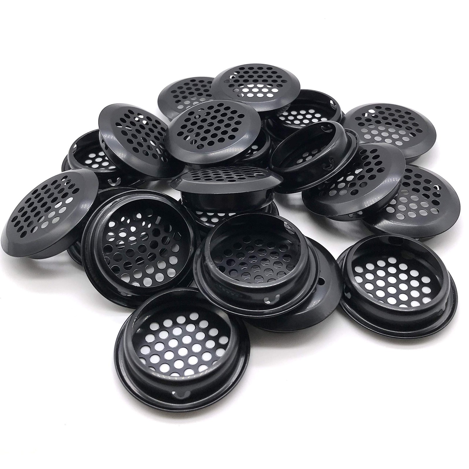 20Pcs Air Vents 35mm Circular Soffit Vent Stainless Steel Round Black