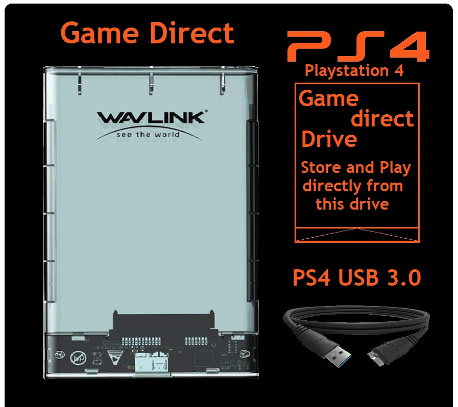 Wavlink Game Drive 1TB or 500GB USB 3.0 Portable External Gaming PS4 Hard Drive