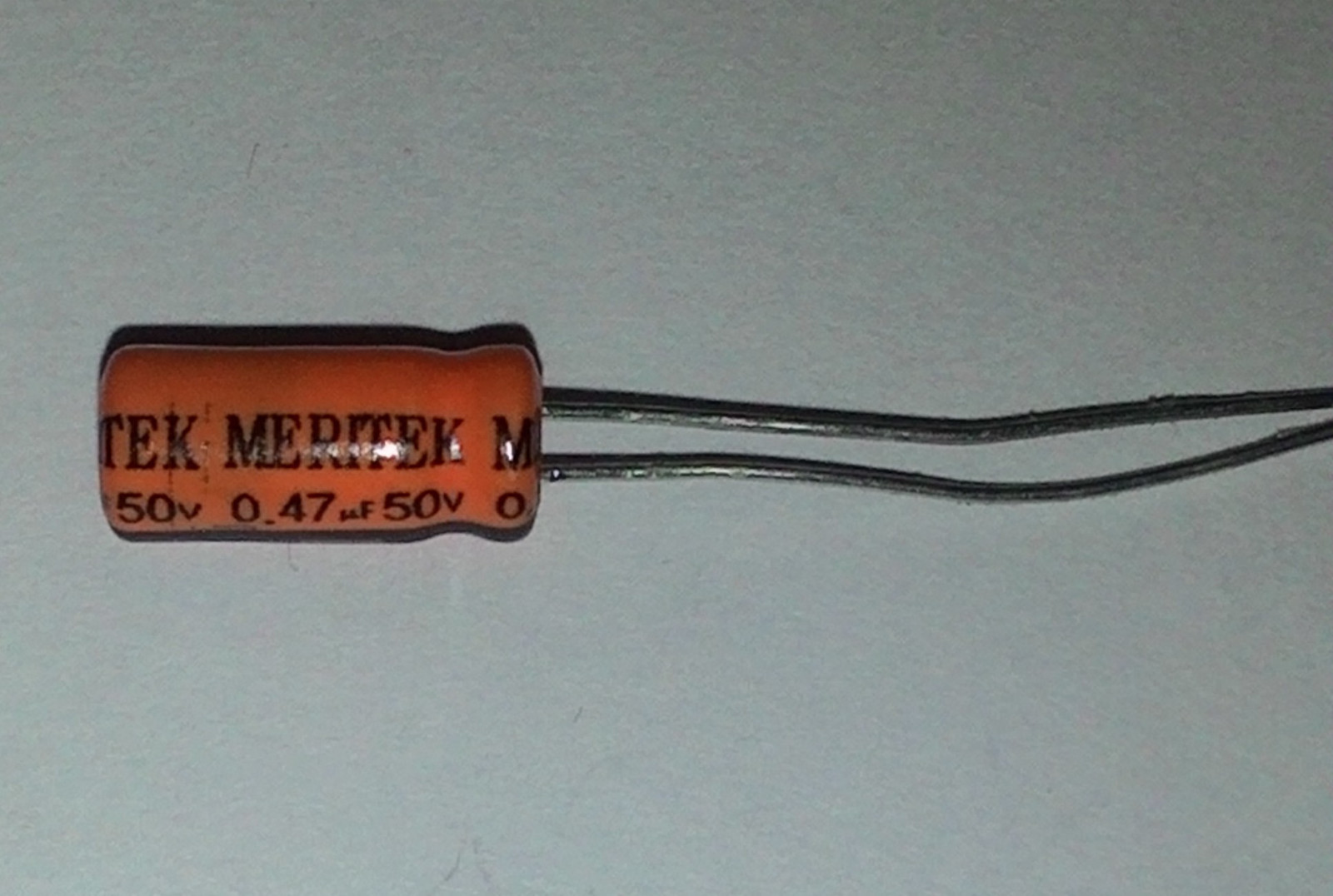 Lot of Meritek .47uF 50V Volt Electrolytic Capacitor Radial Leads    USA Seller