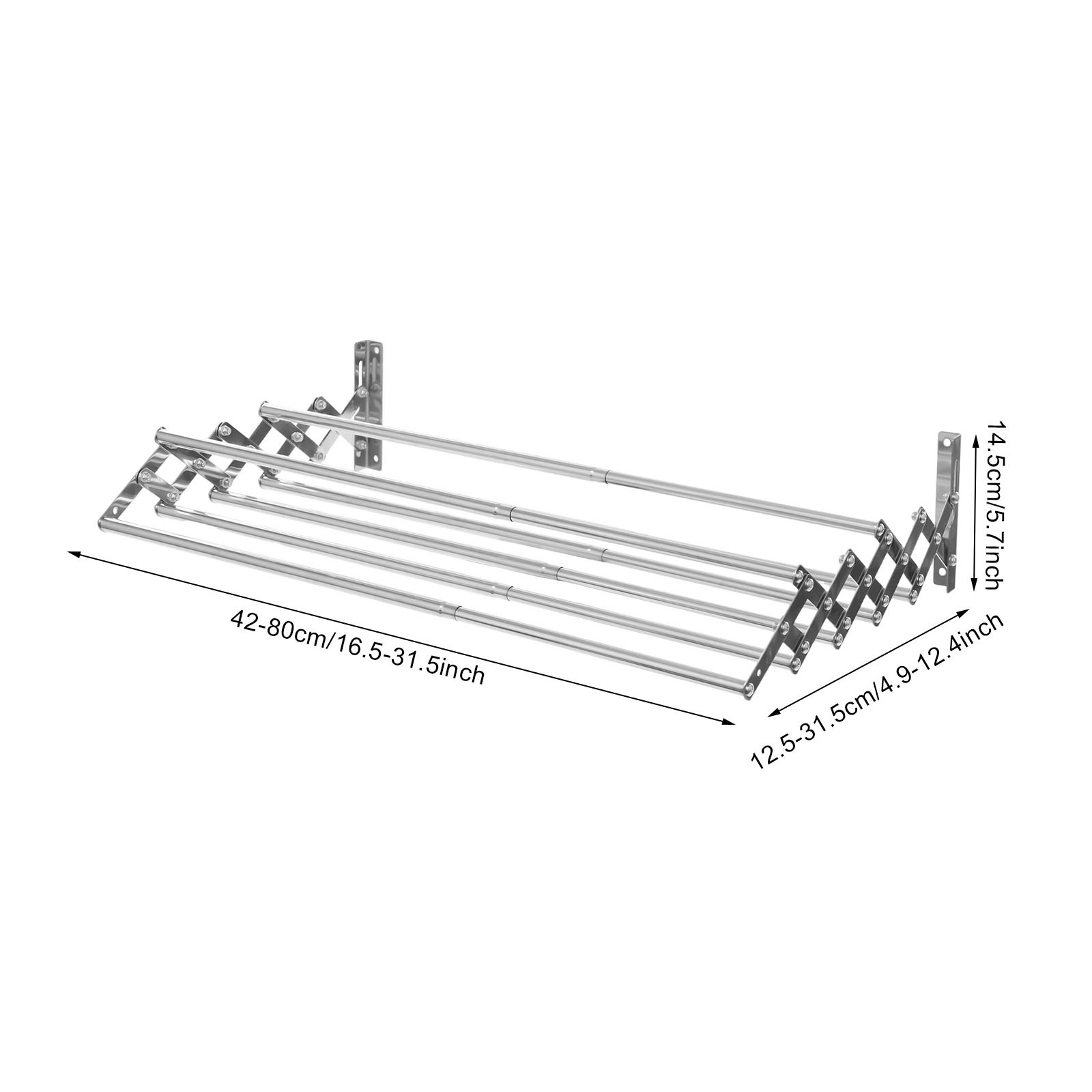 Wall Mounted Clothes Drying Rack Stainless Steel Retractable Laundry Drying Rack