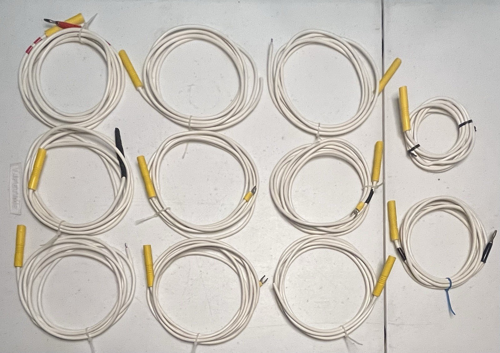 Lab Instrumentation Sensor Probe Cable Lot of 11 Banana Jack Leads 8FT+ OEM