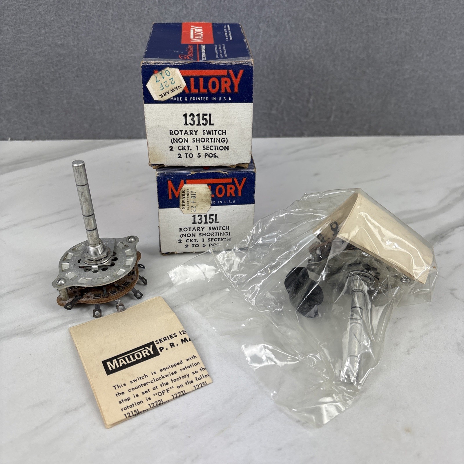 2 Mallory 1315L Rotary Switch Non-Shorting 2 Circuit 1 Sec. 2-5 Position READ