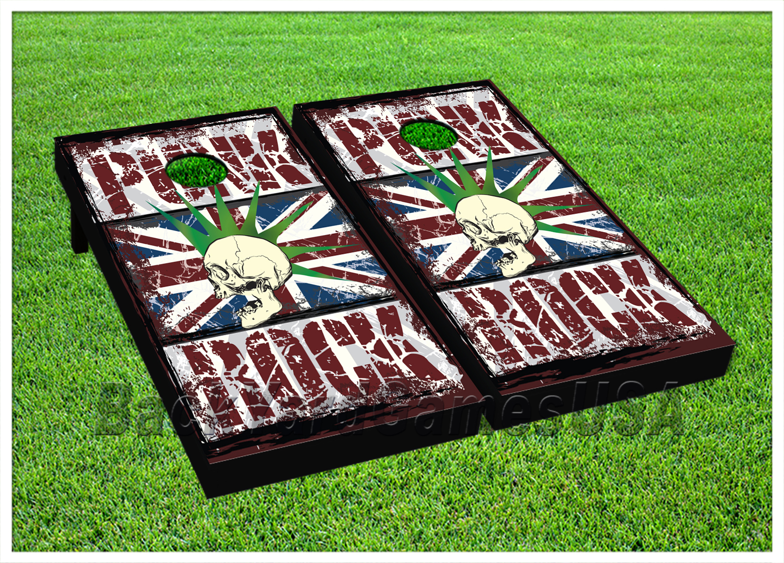English Rock Fans CORNHOLE BEANBAG TOSS GAME w Bags Game Boards Set 1042