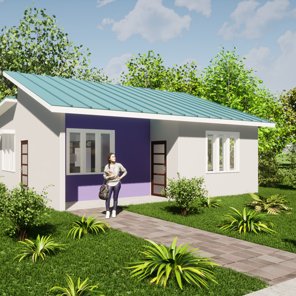 Tiny Home Modern House Plans MODEL BC-5  (3 BEDROOM, 1 BATH) The Croquis