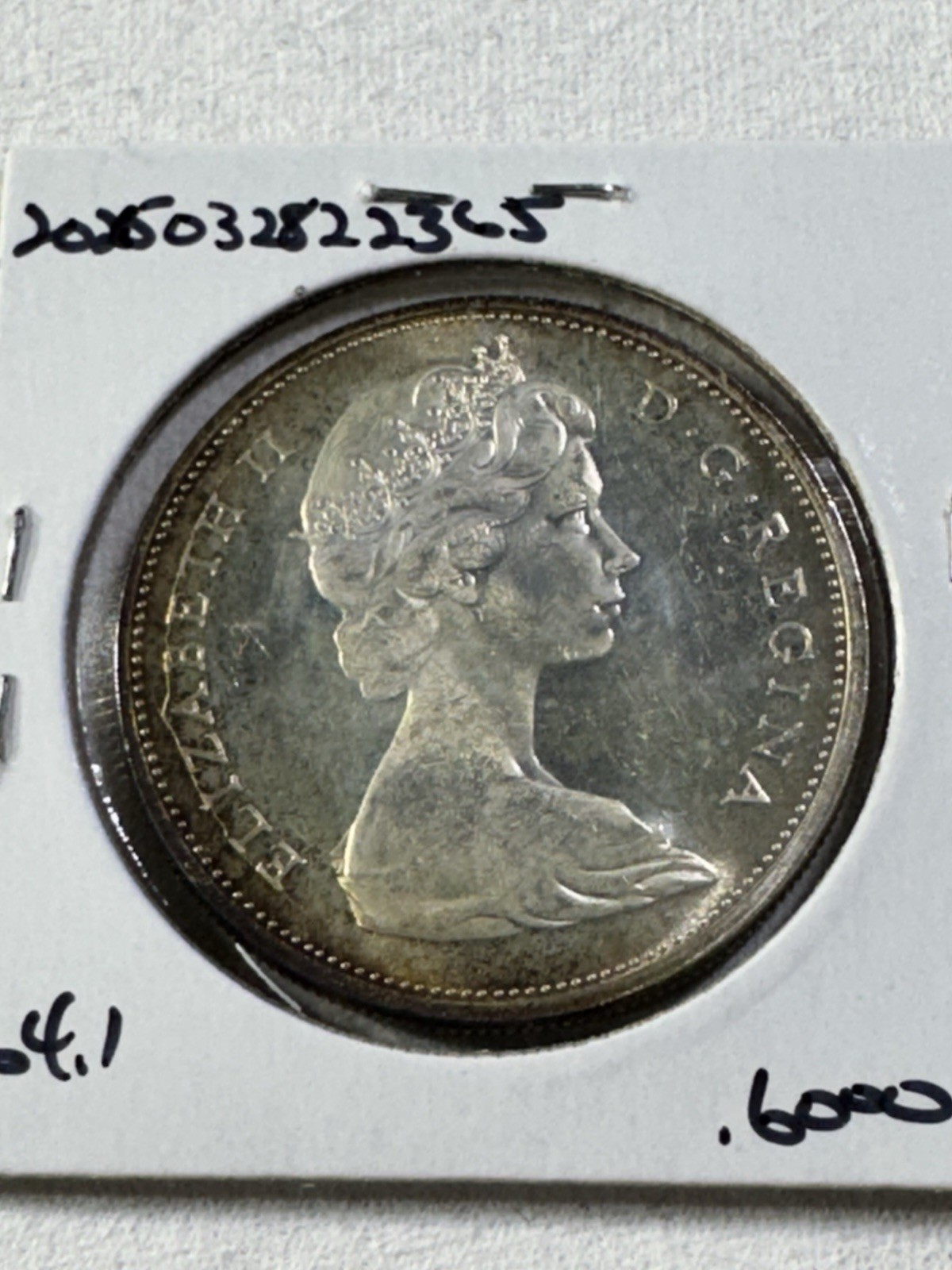 1965 Canada $1 Silver Coin Pointed 5 Small Beads