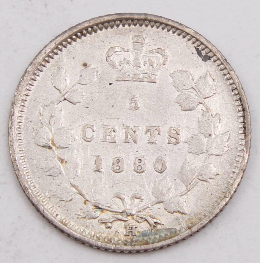1880H Canada 5 cents obverse-2  Fine