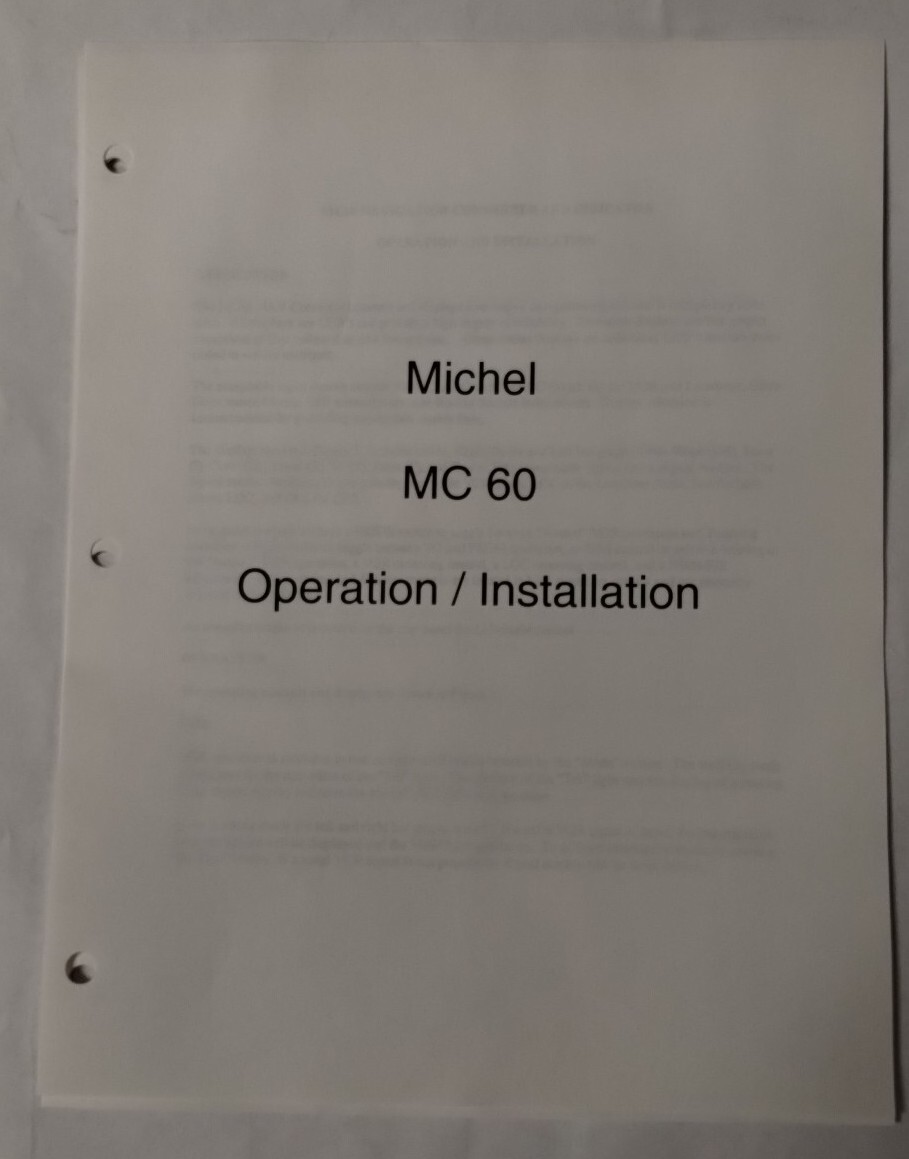 Michel MC60 NAV Converter Operation/ Installation Manual-Copy
