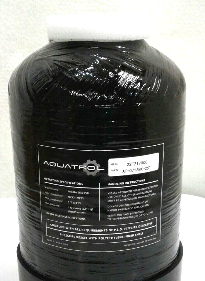 Aquatrol AT-0713BK-25T 7"x13"Pressure Tank 2.5"T Connection Standard Base Black