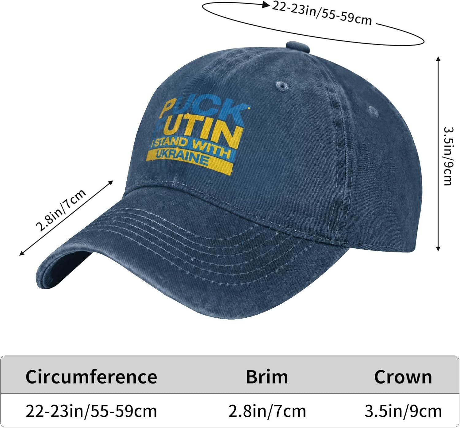 I Stand with Ukraine Baseball Cap Support Ukraine Anti Putin Men Women hats