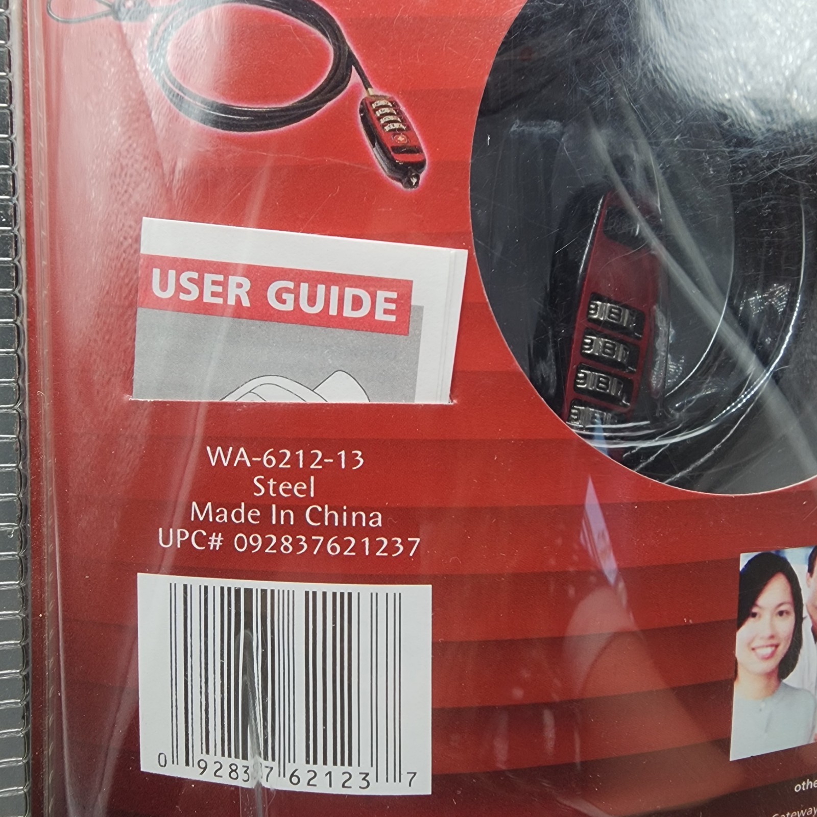 Wenger Security Lock 6ft cable lock for Screw Ports Serial, Parallel, VGA, DVI