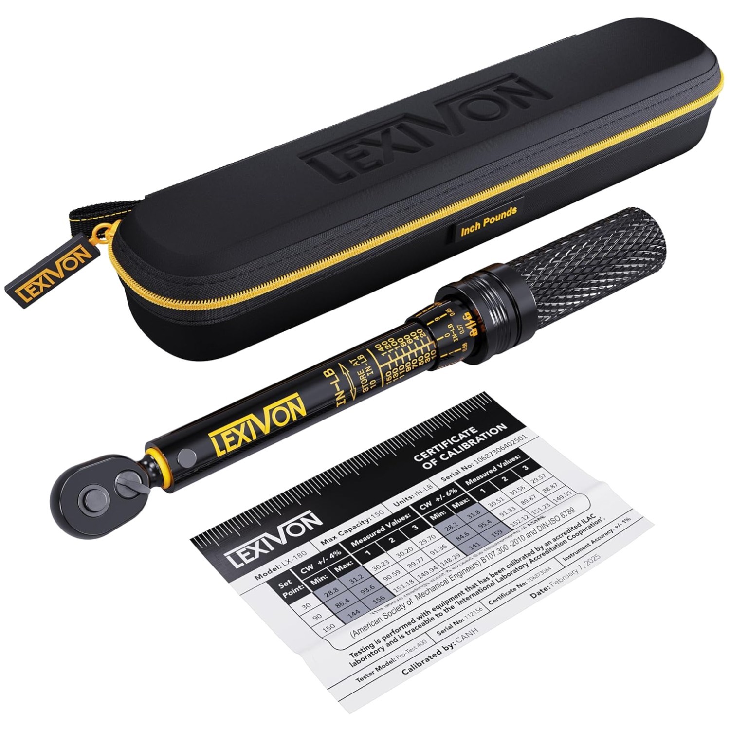 1/4-Inch Drive Torque Wrench | 72-Tooth Gear | 10-150 in-lb