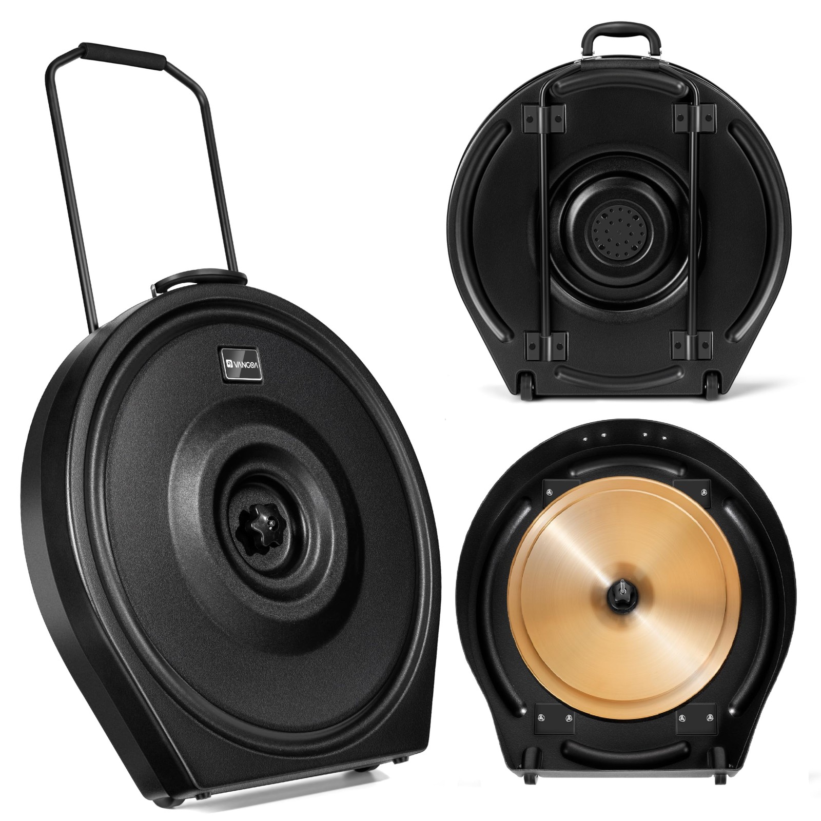 Upgrade Hard Cymbal Case with Wheels, Rolling Cymbal Vault with Foam Washers ...