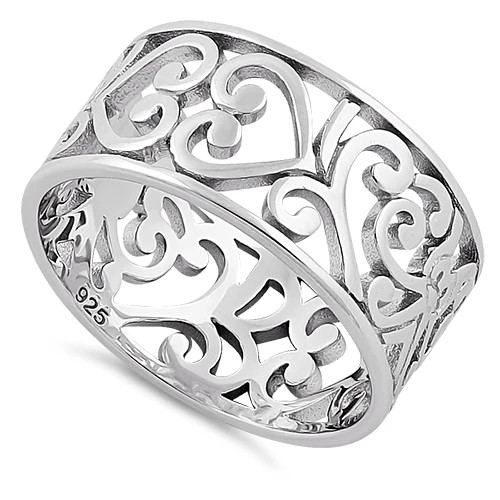 925 Sterling Silver Floral Band Ring