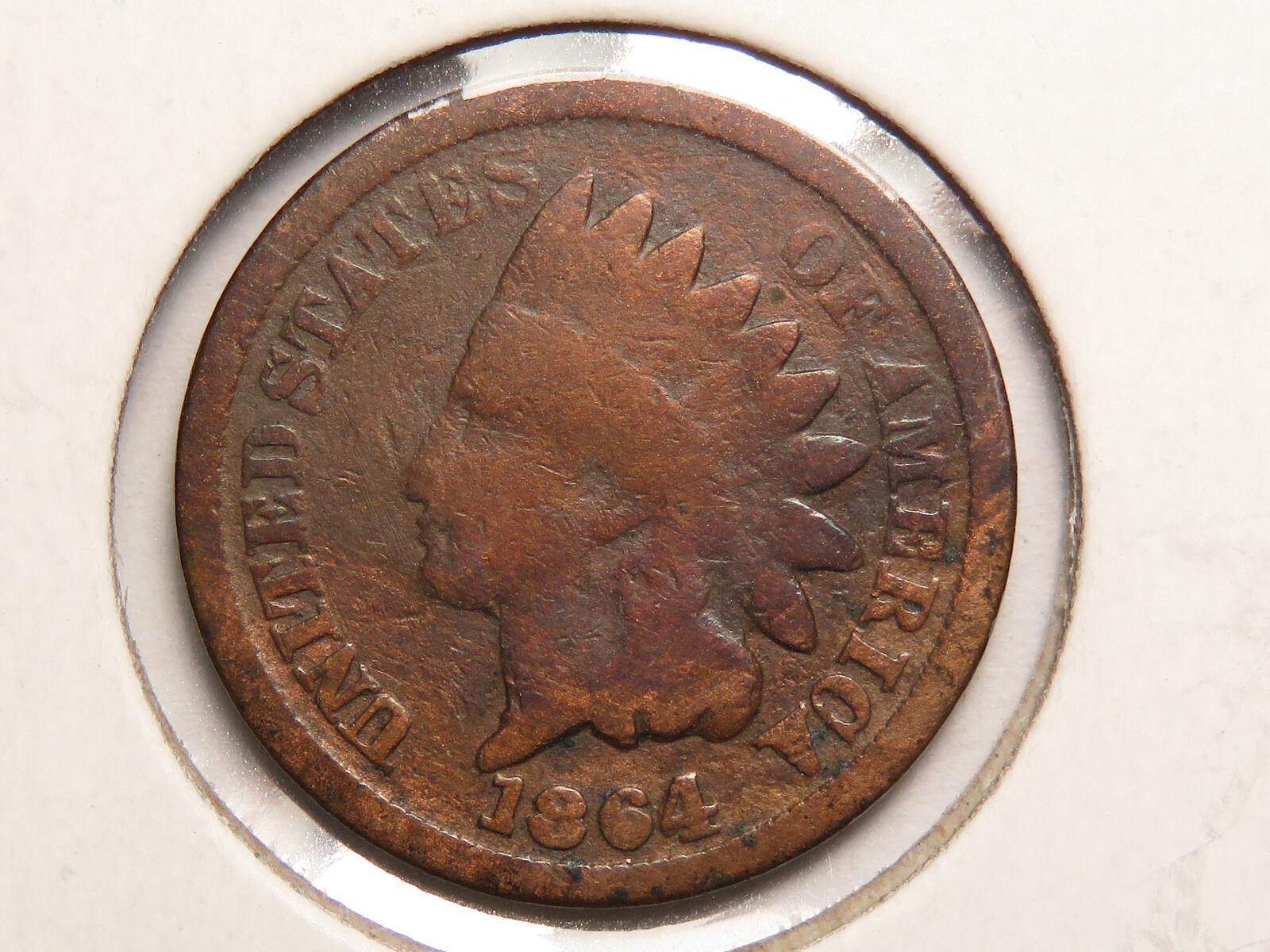 1864 Bronze Indian Cent, Good