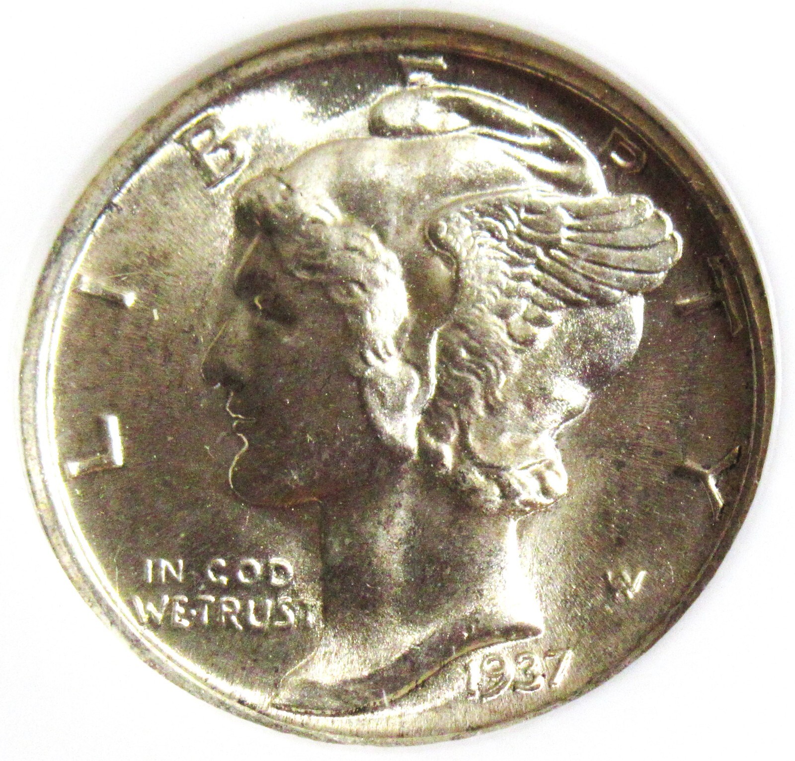 1937 10C Mercury Dime. MS67 Full Bands NGC.