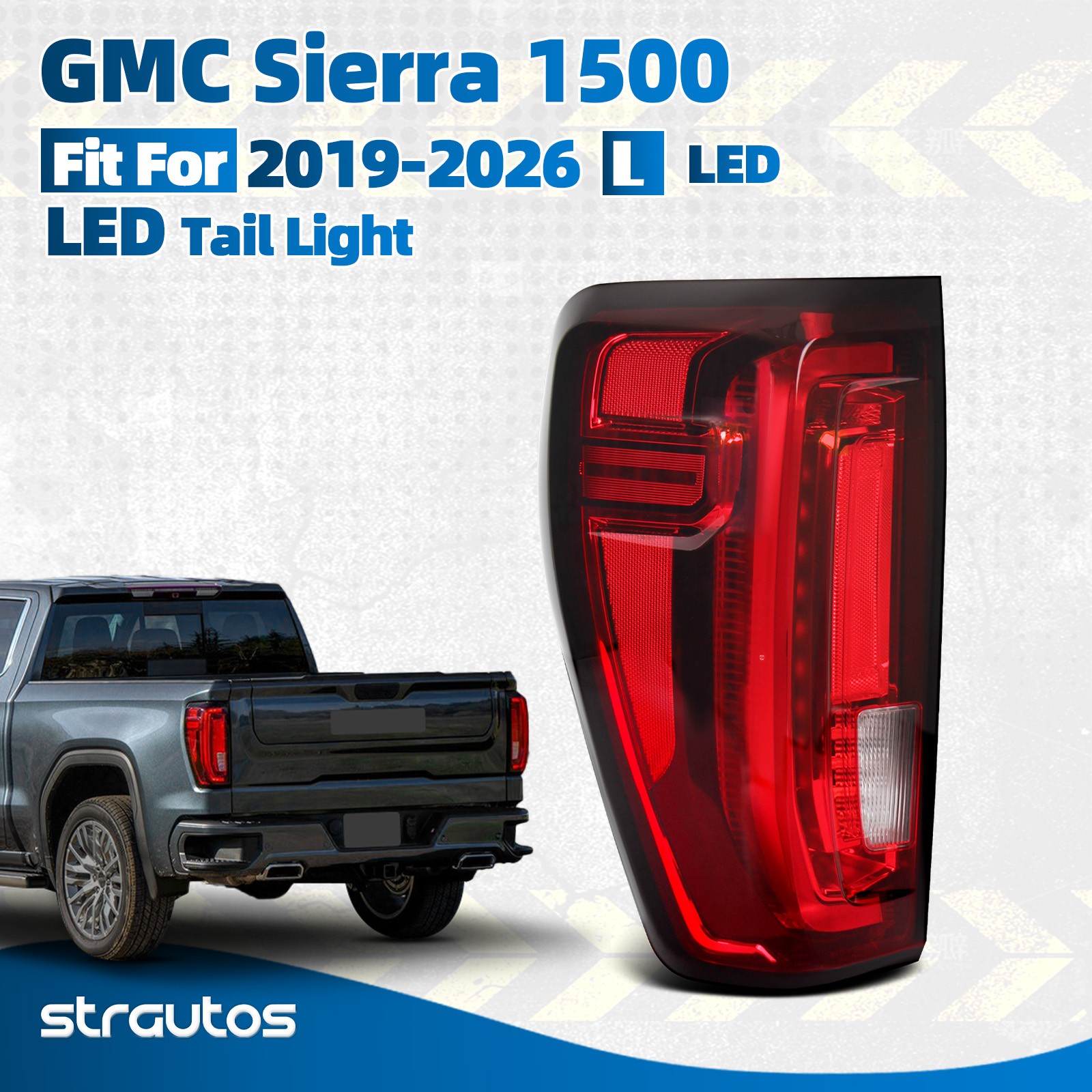 For 2019-2026 GMC Sierra 1500 2500HD 3500HD Full LED Tail Light Left Driver LH