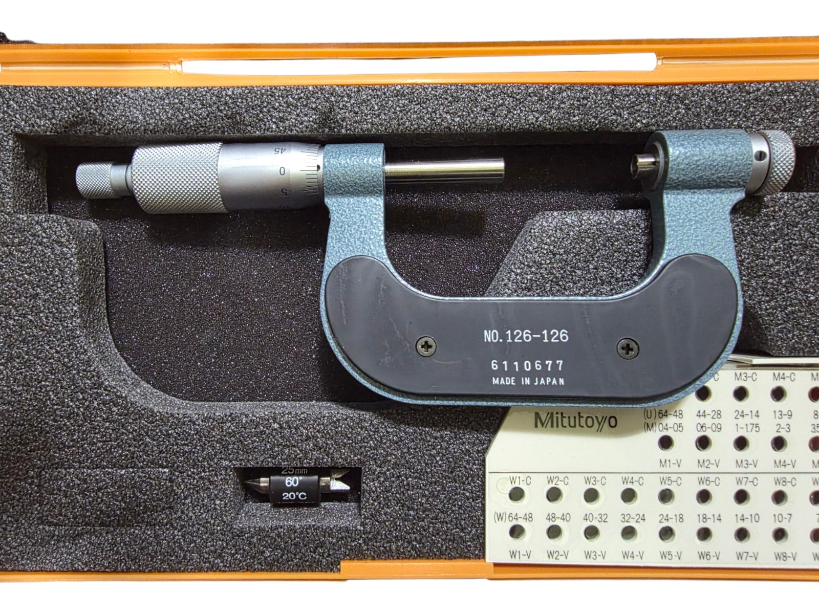 Mitutoyo 126-126 Interchangeable Anvil Screw Thread Micrometer 25 - 50mm Range
