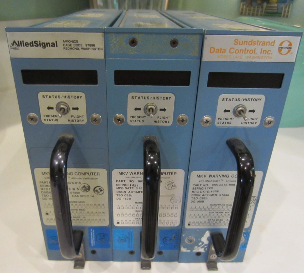 MK V WARNING COMPUTER LOT OF 3 965-0676-008, -009, -010 ALLIED SIGNAL SUNDSTRAND