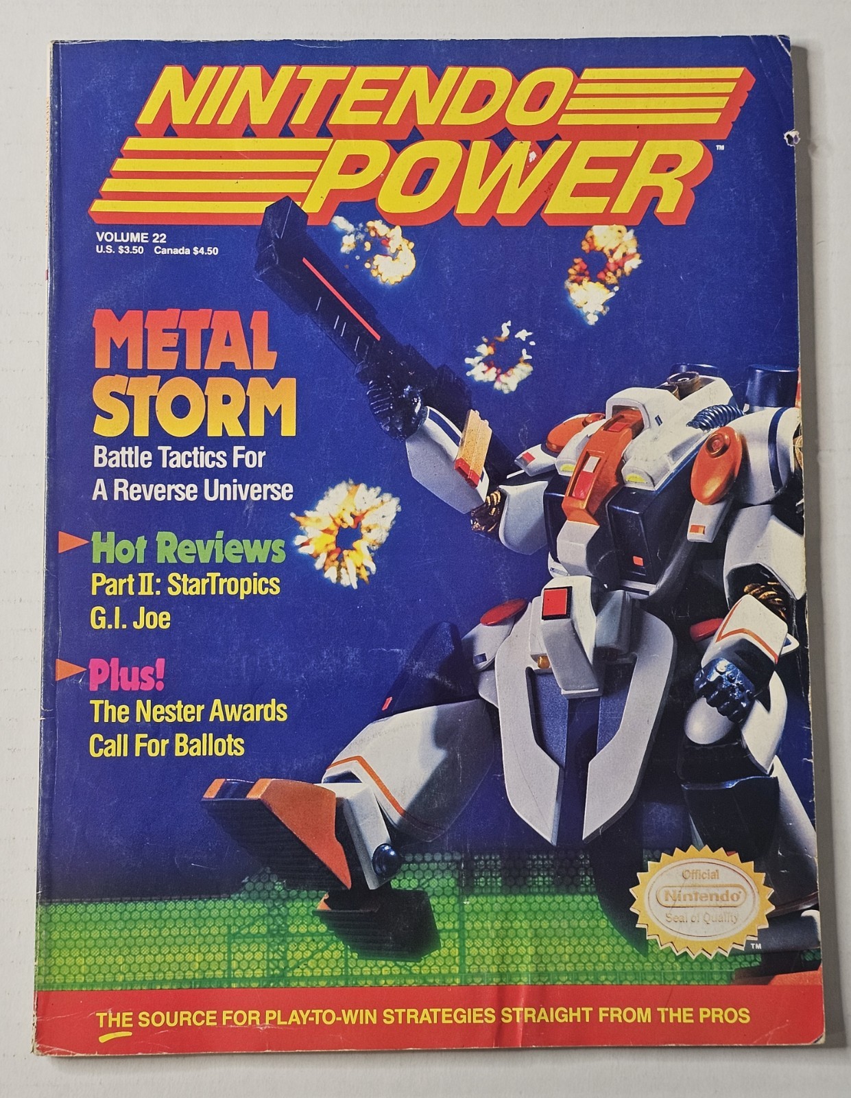 Nintendo Power Magazine w/ Poster March 1991 Volume Vol 22 Metal Storm GI Joe